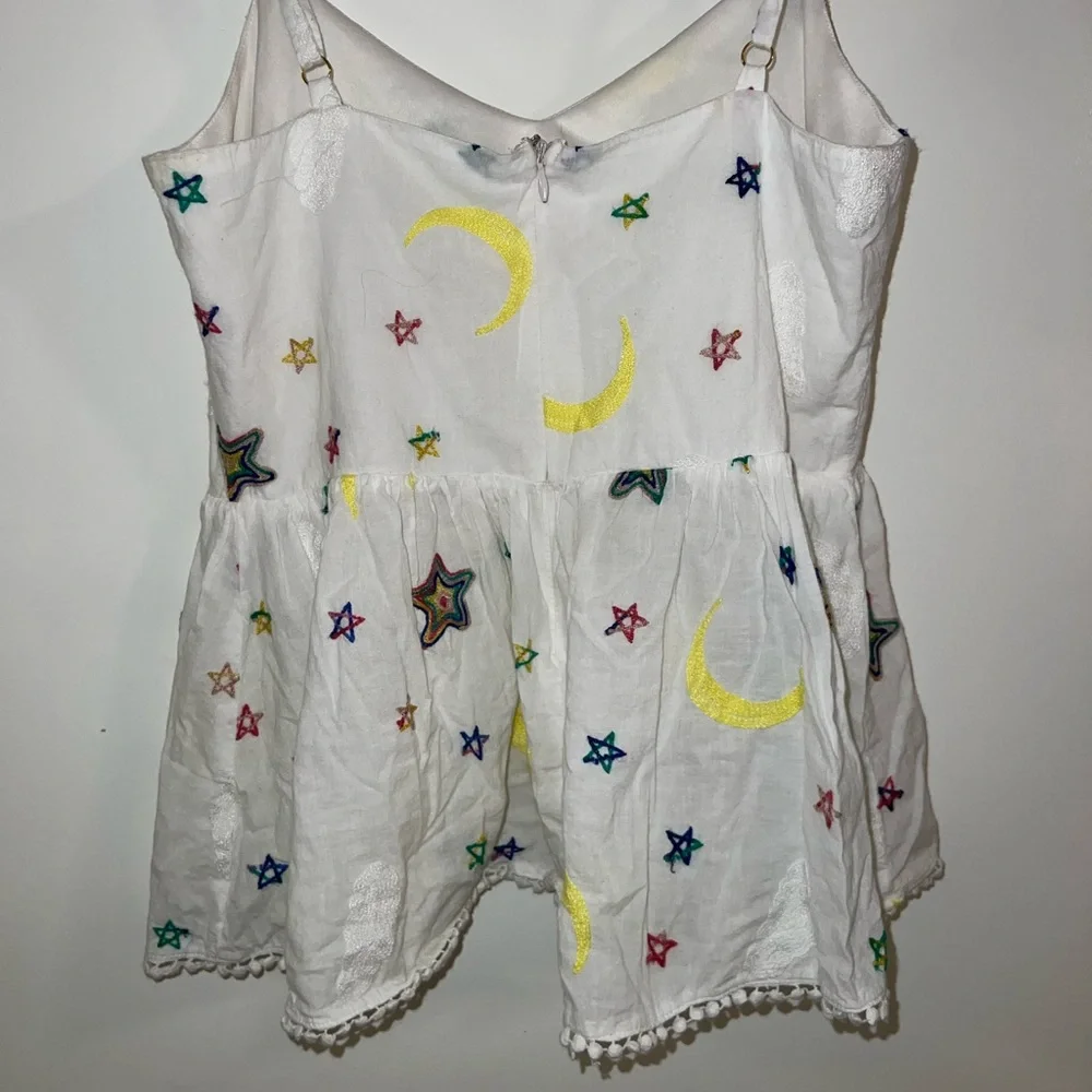 Ellison Embroidered Moon & Stars Peplum Tank - Picture 4 of 5